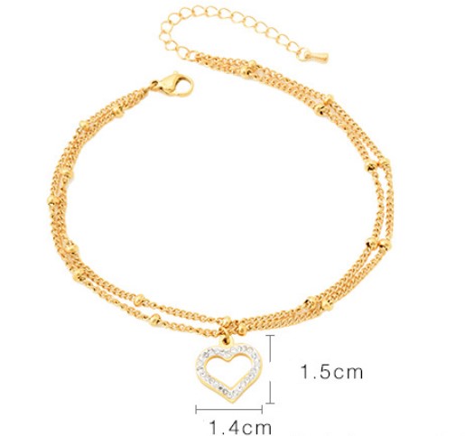 Double-layer Beads Sweet Love Anklet