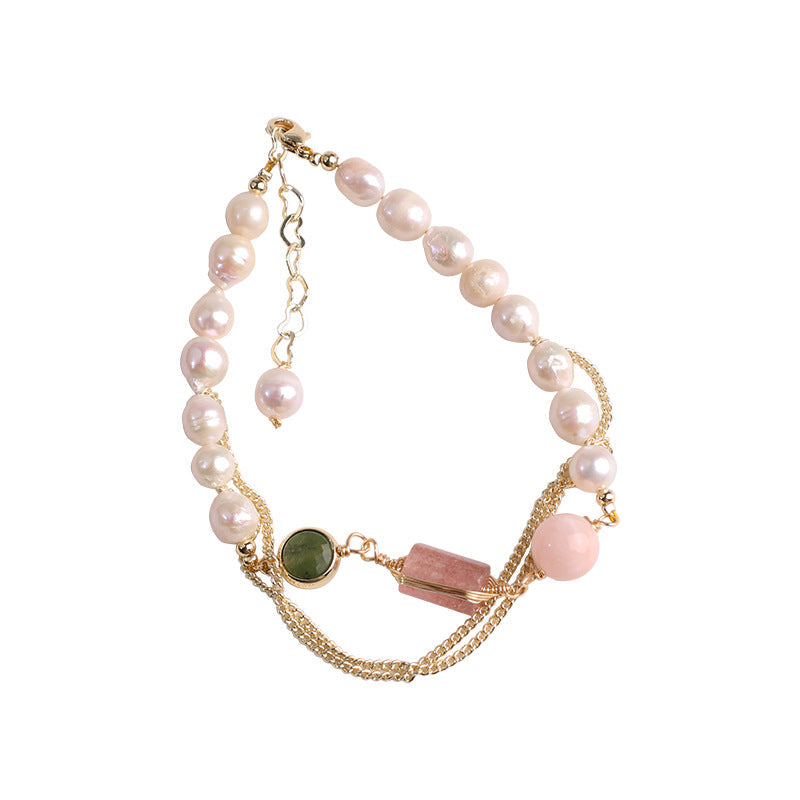 Freshwater Pearl Strawberry Crystal Bracelet