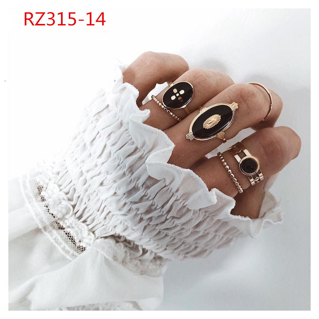 Diamond Bohemian Couple Ring Set