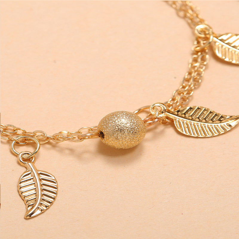 Frosted Round Bead Anklets