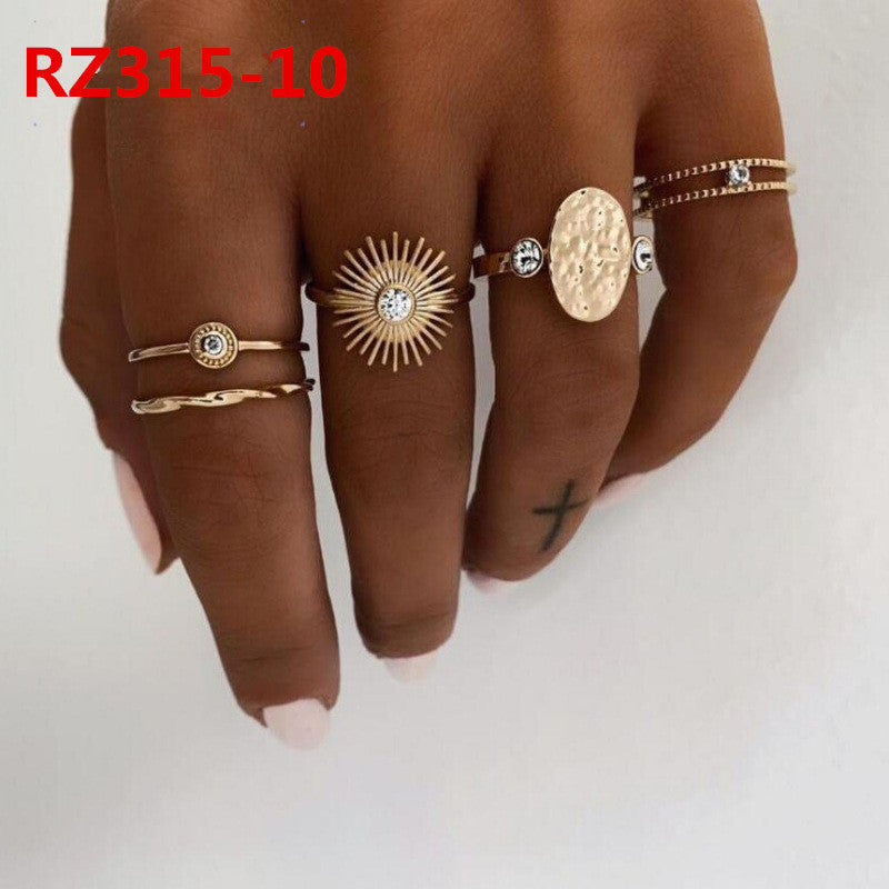 Diamond Bohemian Couple Ring Set