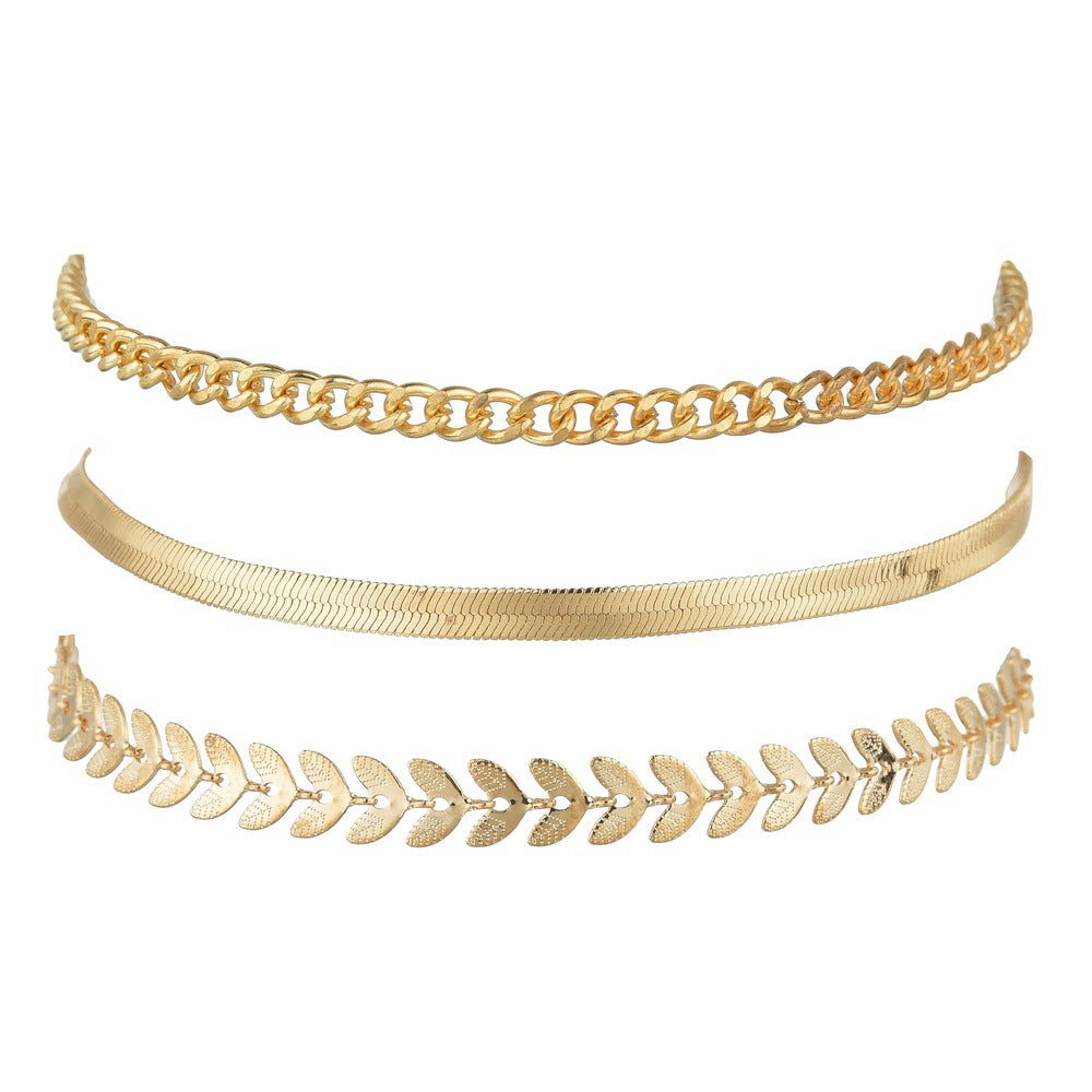 Chain Leaves Anklets