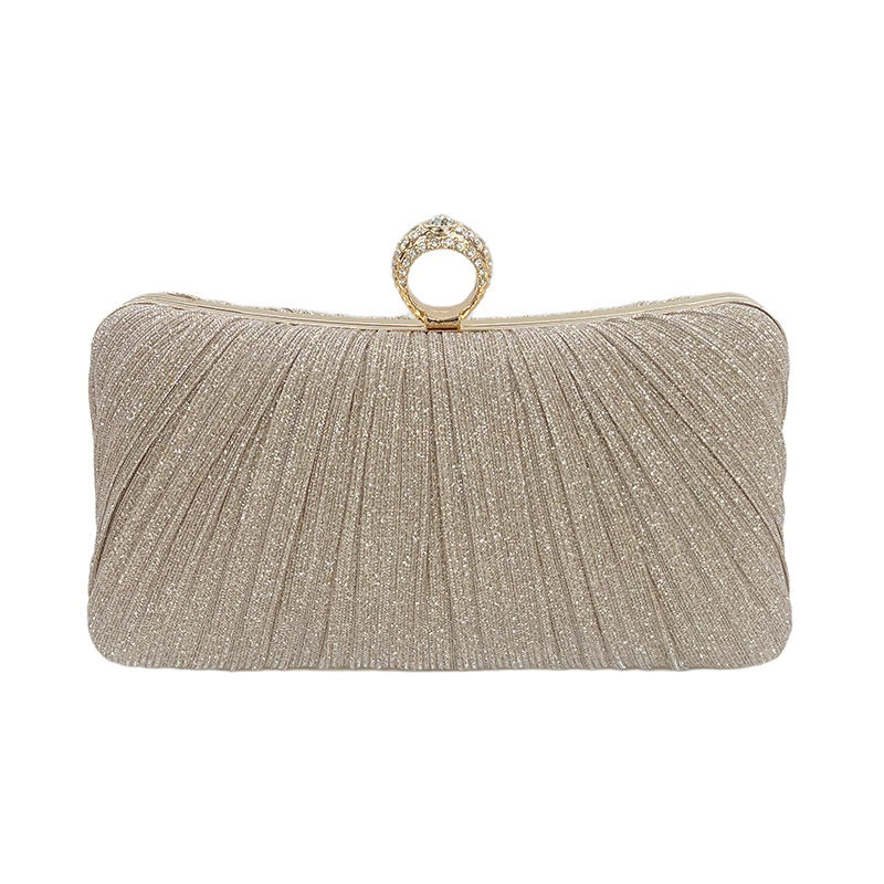 New Chinese-style Banquet Bag Women's Cross-body Pleated Dress