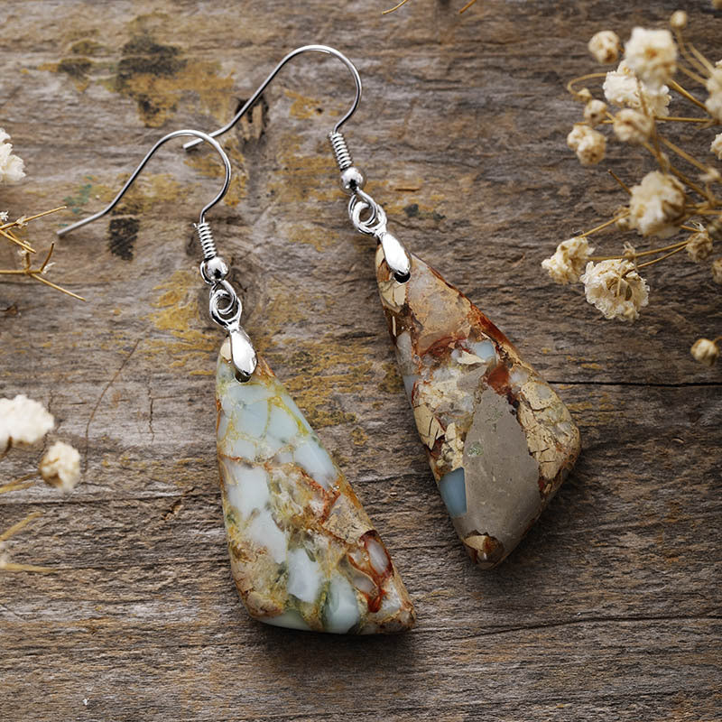 Stone Emperor Stone Triangle Earrings