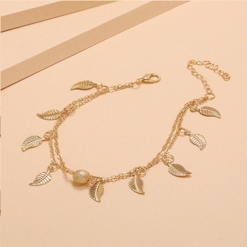Frosted Round Bead Anklets