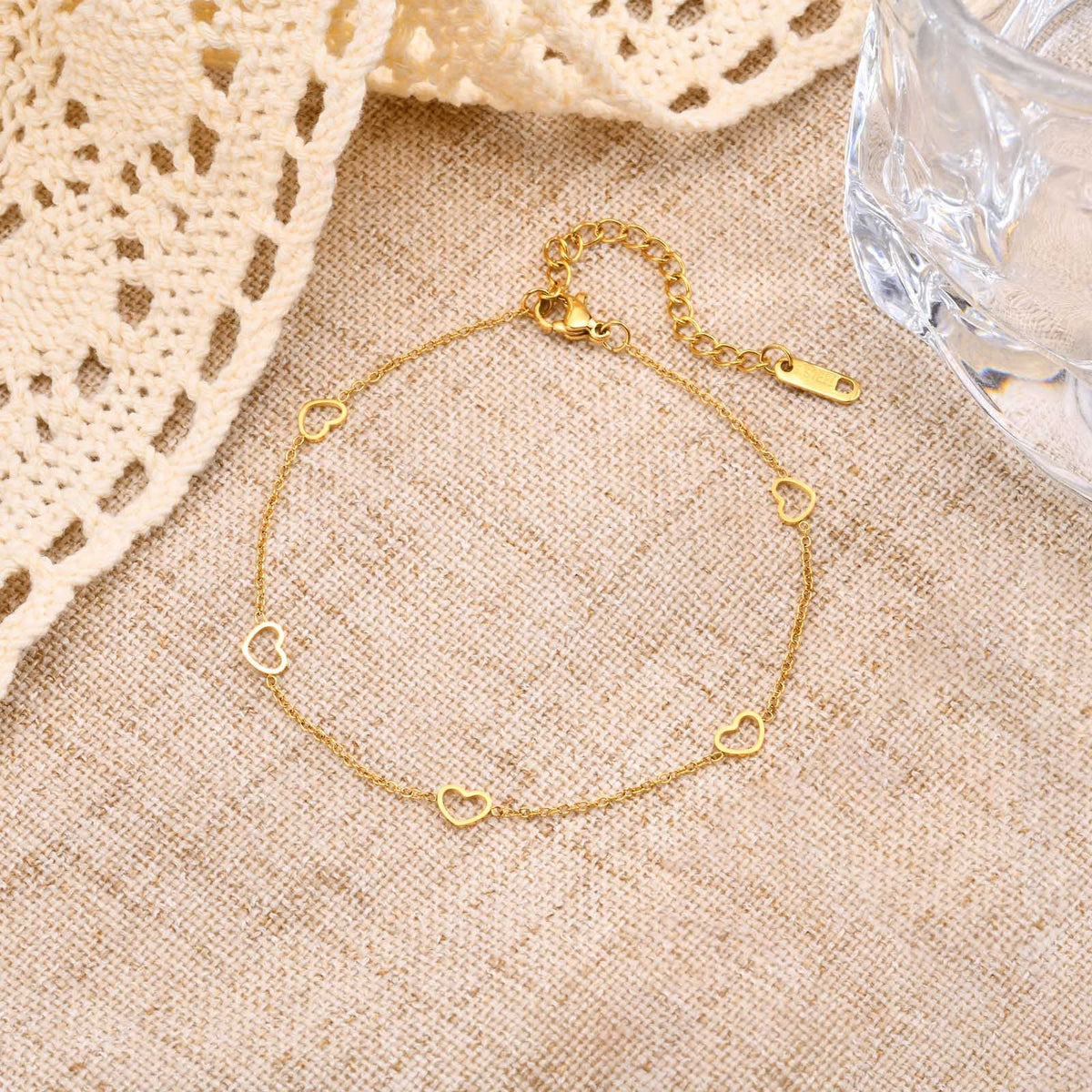 Hollow Heart Shaped Love Anklets