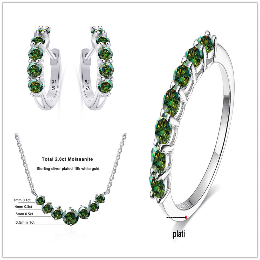 4.5 Karat Moissanite Suit Sterling Silver Jewelry Suit