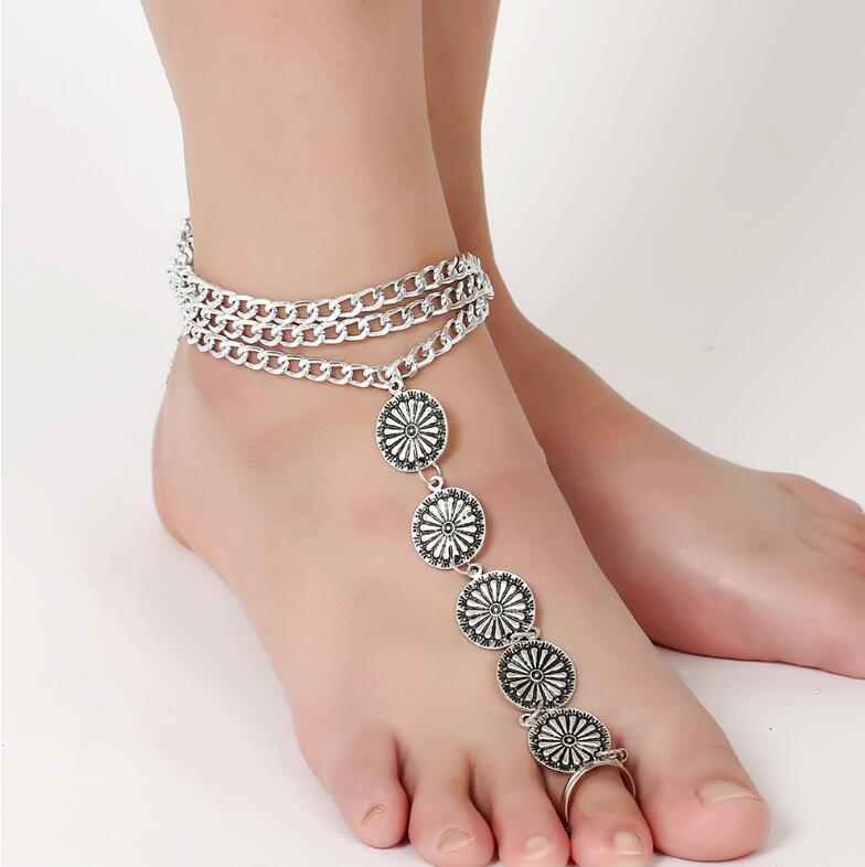 Three layer even exaggerated fringed Anklet