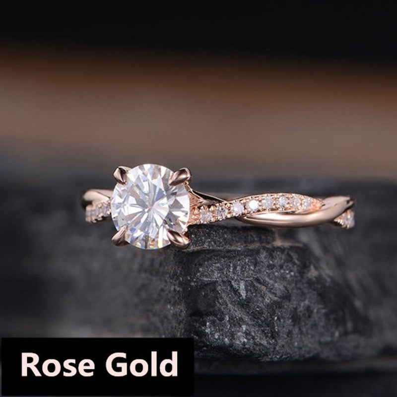 New European And American-style Minimalist Fashion Ring With Zircon Inlay
