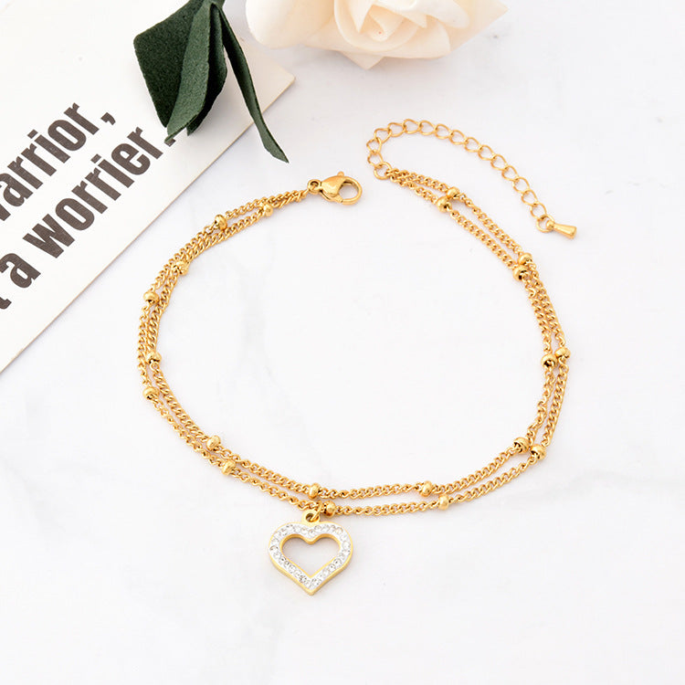 Double-layer Beads Sweet Love Anklet