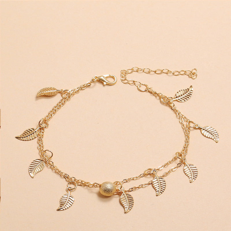 Frosted Round Bead Anklets