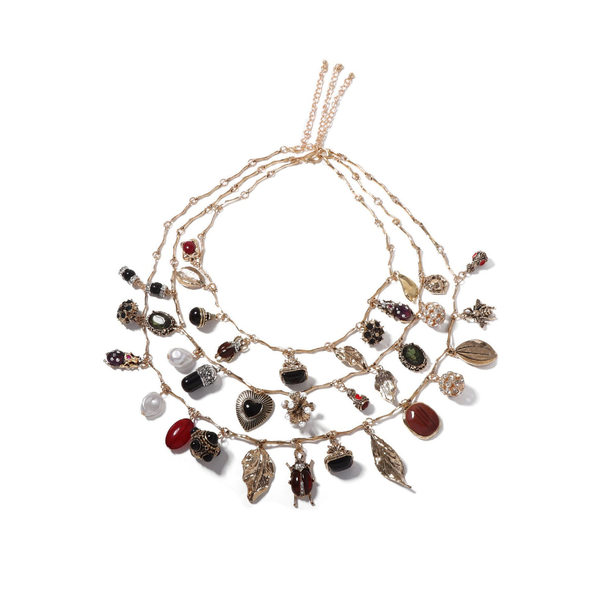 Multilayer Layered Stone Vintage Necklace