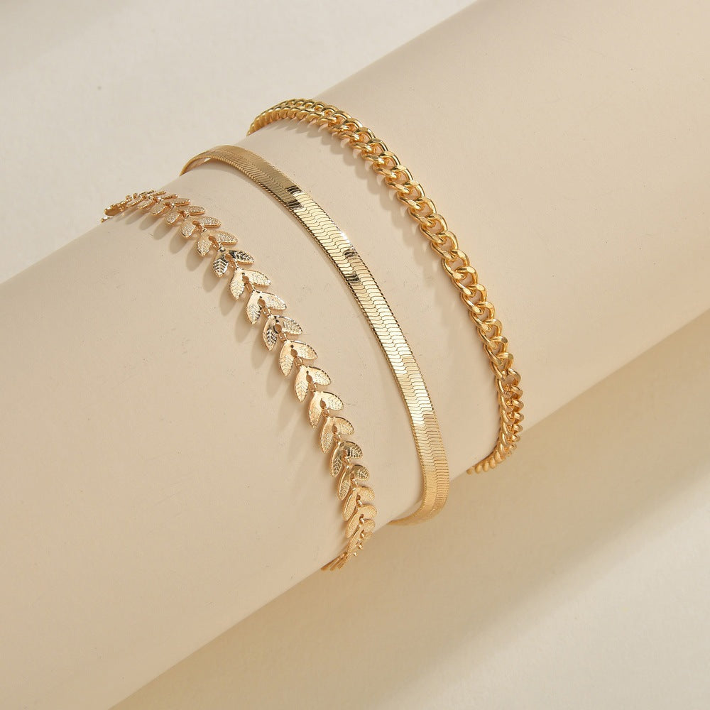 Chain Leaves Anklets