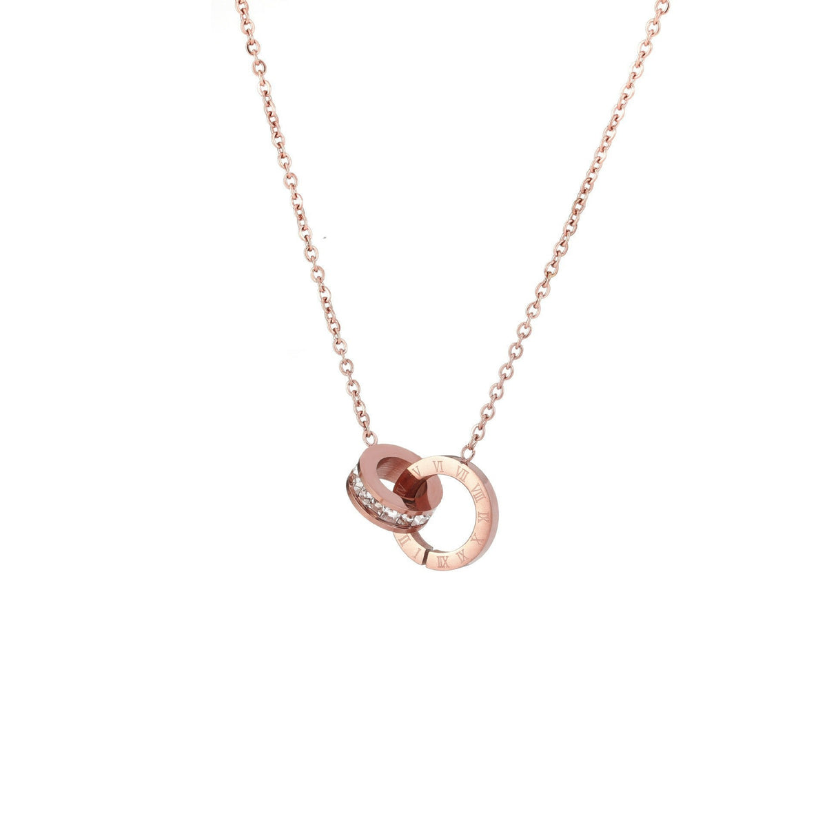 Numeral Double-ring Necklace