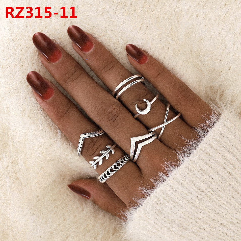 Diamond Bohemian Couple Ring Set