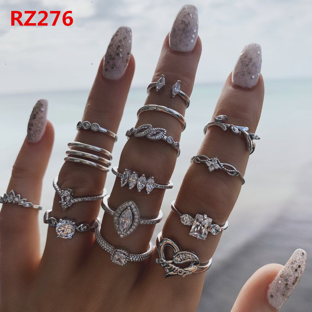Diamond Bohemian Couple Ring Set