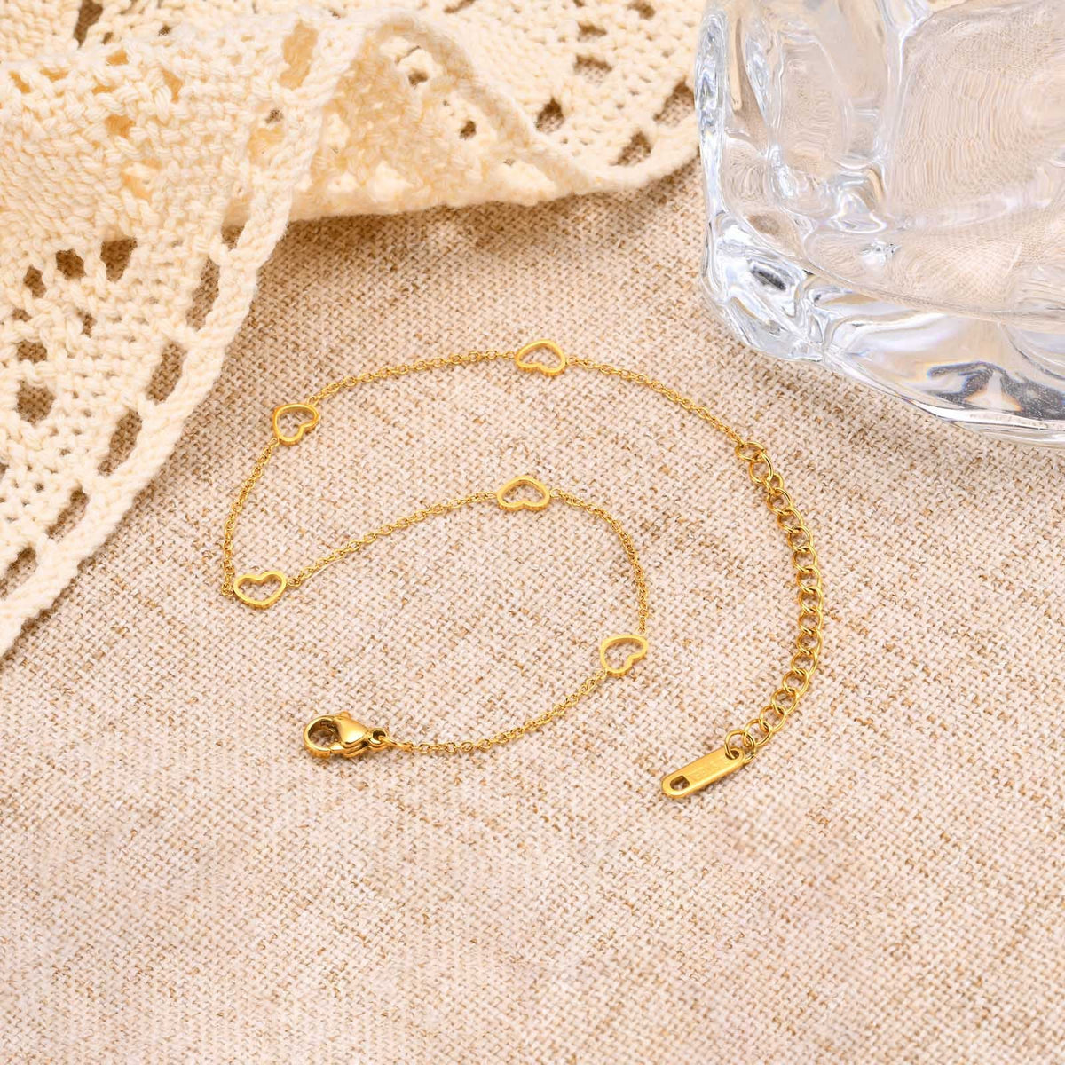 Hollow Heart Shaped Love Anklets